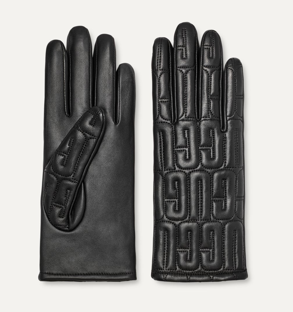 UGG® 公式【 レザー キルテッド ロゴ グローブ|Leather Quilted Logo Glove| 191459188071 |  レディース】アグ 公式サイト